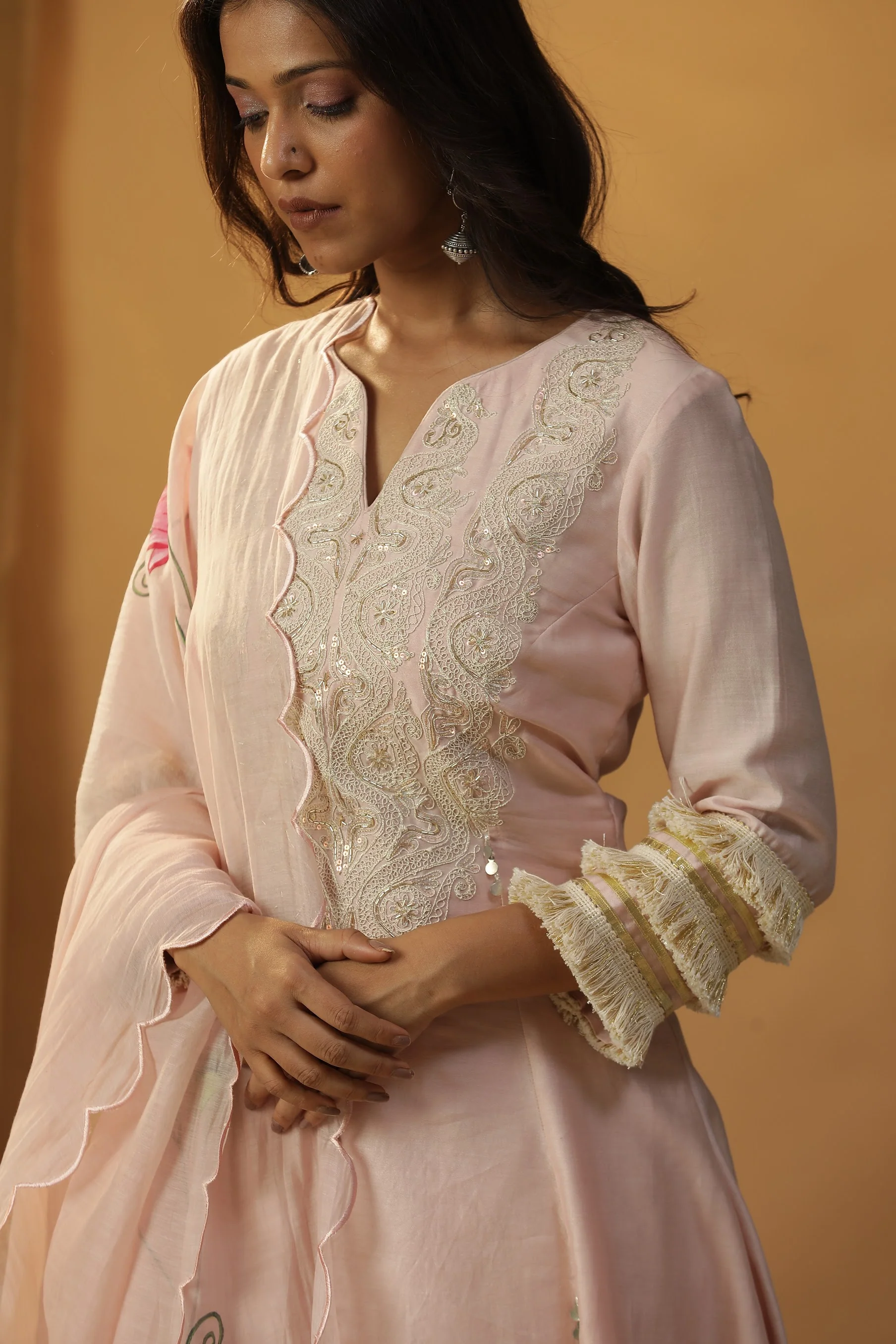 Baby pink A-line suit set - Image 5