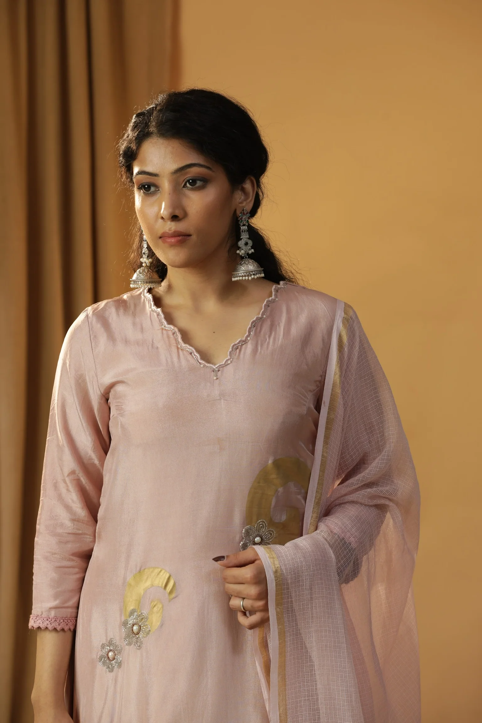 Baby pink foil painted suit set - Image 4