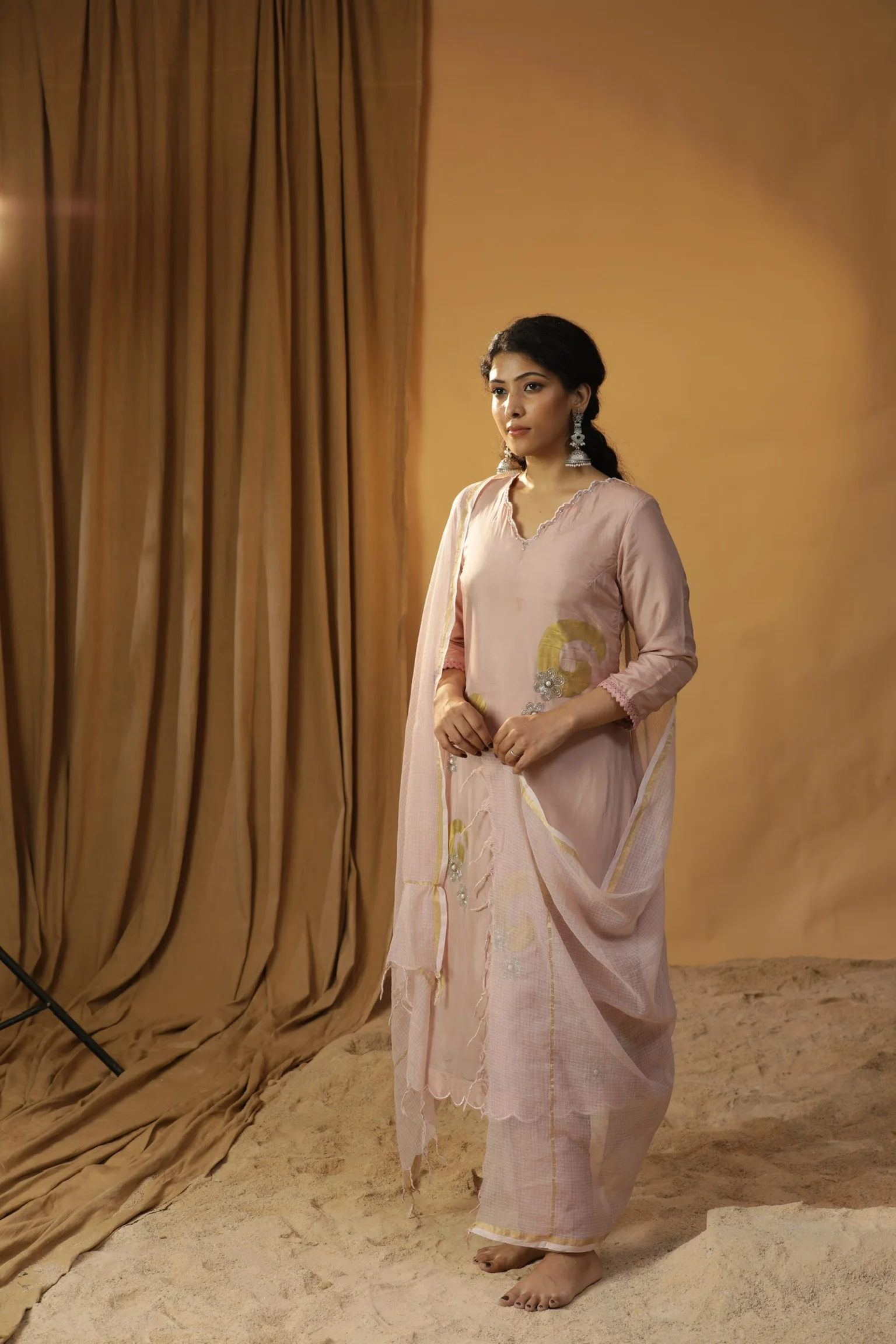 Baby pink foil painted suit set - Image 5