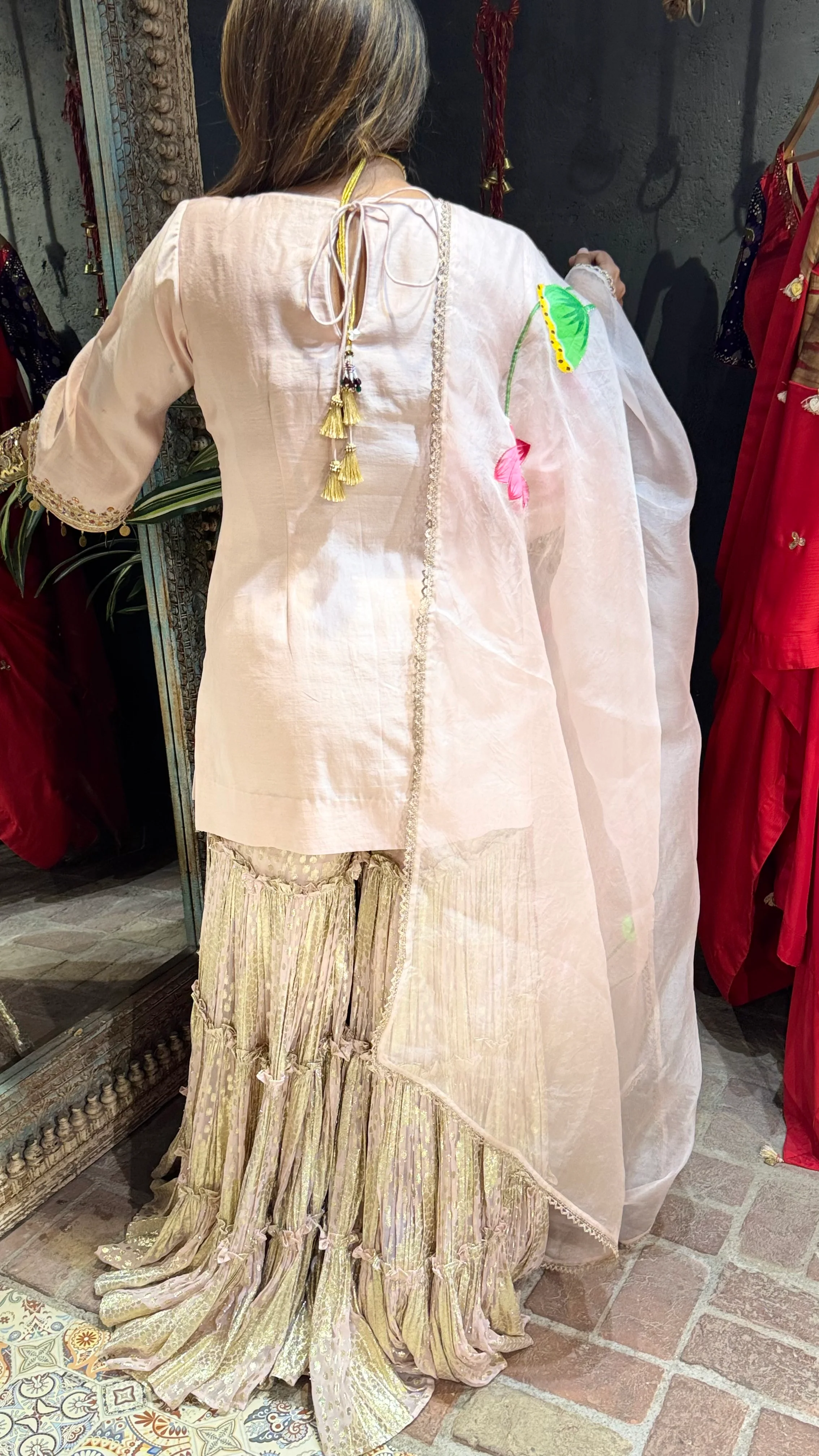 Baby Pink Kamal Garara Set - Image 3