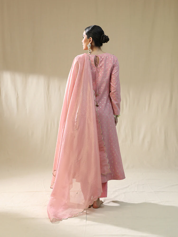 Baby pink kastoori self suit set - Image 3