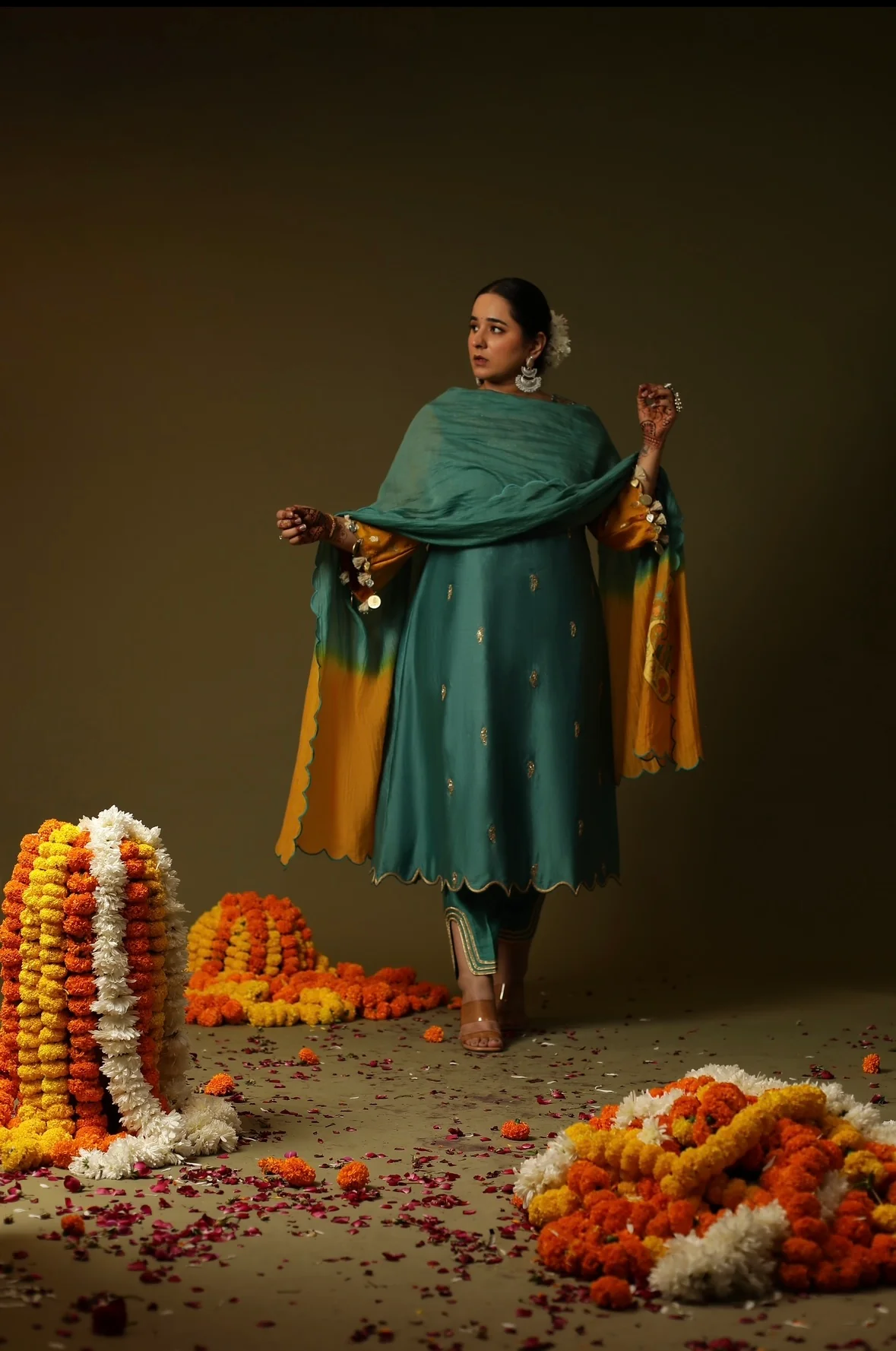 Blue chanderi silk kurta set - Image 2