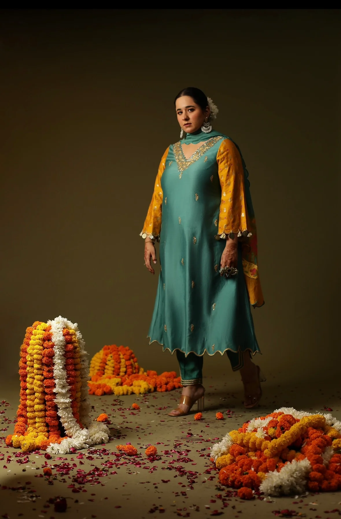 Blue chanderi silk kurta set - Image 5