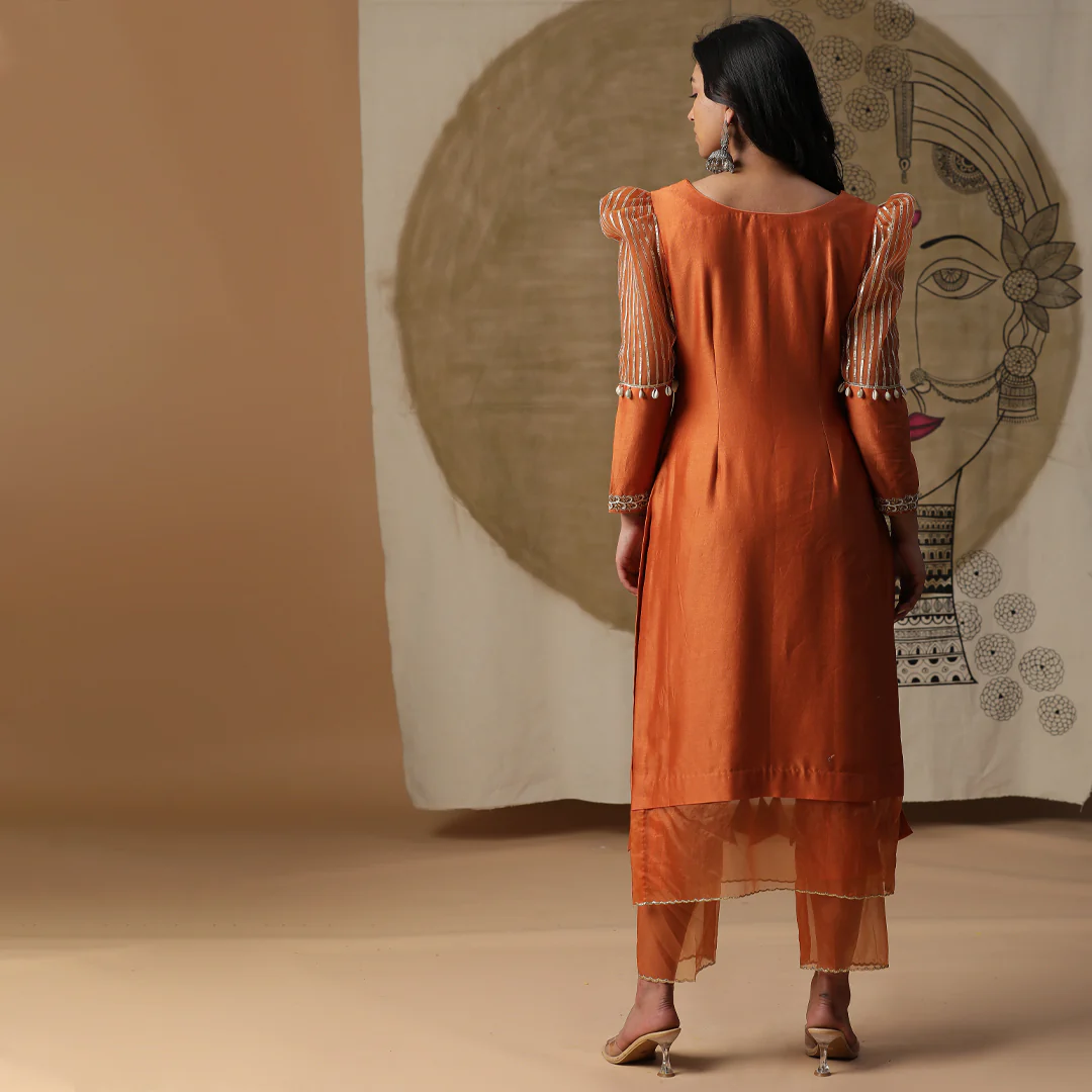 Burnt orange palki suit set - Image 3