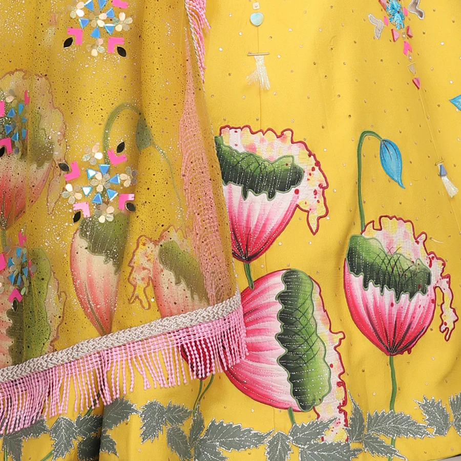 Tanya Narang in canary yellow handpainted lehenga set - Image 5