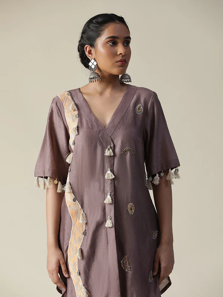 Deep taupe hand painted coord set - Image 5