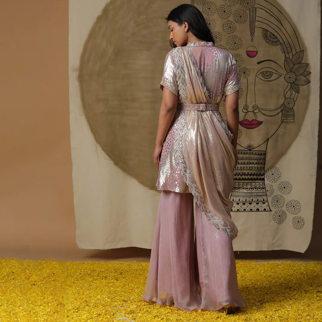 Dusty pink kurta set - Image 4