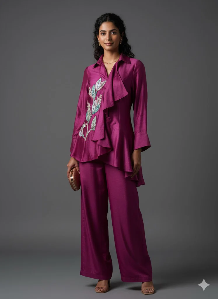 Festi fuchsia handpainted shirt