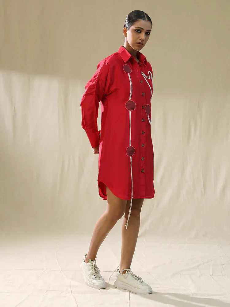 Flame scarlet handpainted shirt - Image 4