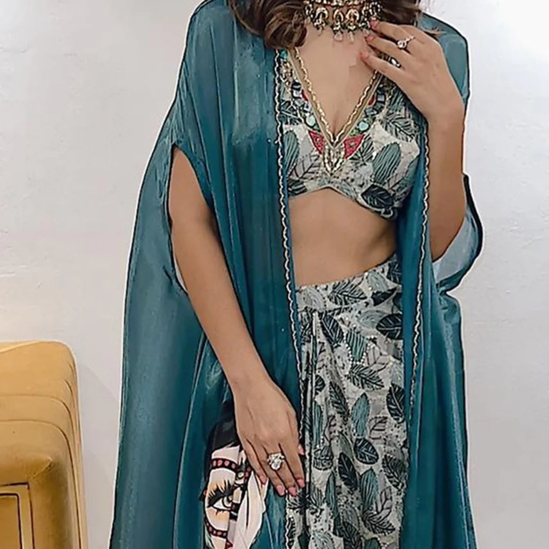 Gauri in turquoise blue cheap thrills set - Image 3