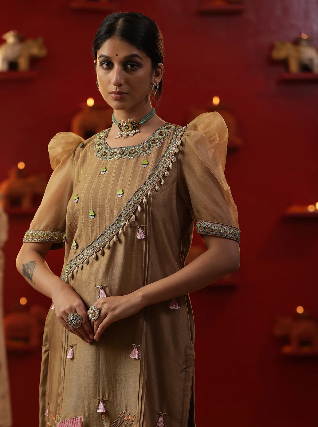 Gold Bell Handpainted Suit set - Image 3