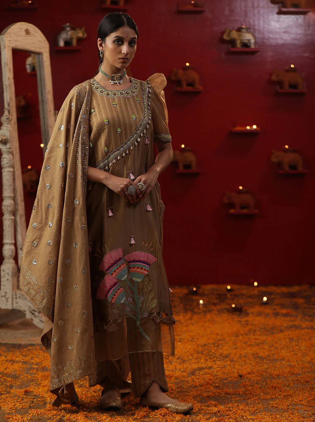 Gold Bell Handpainted Suit set - Image 4