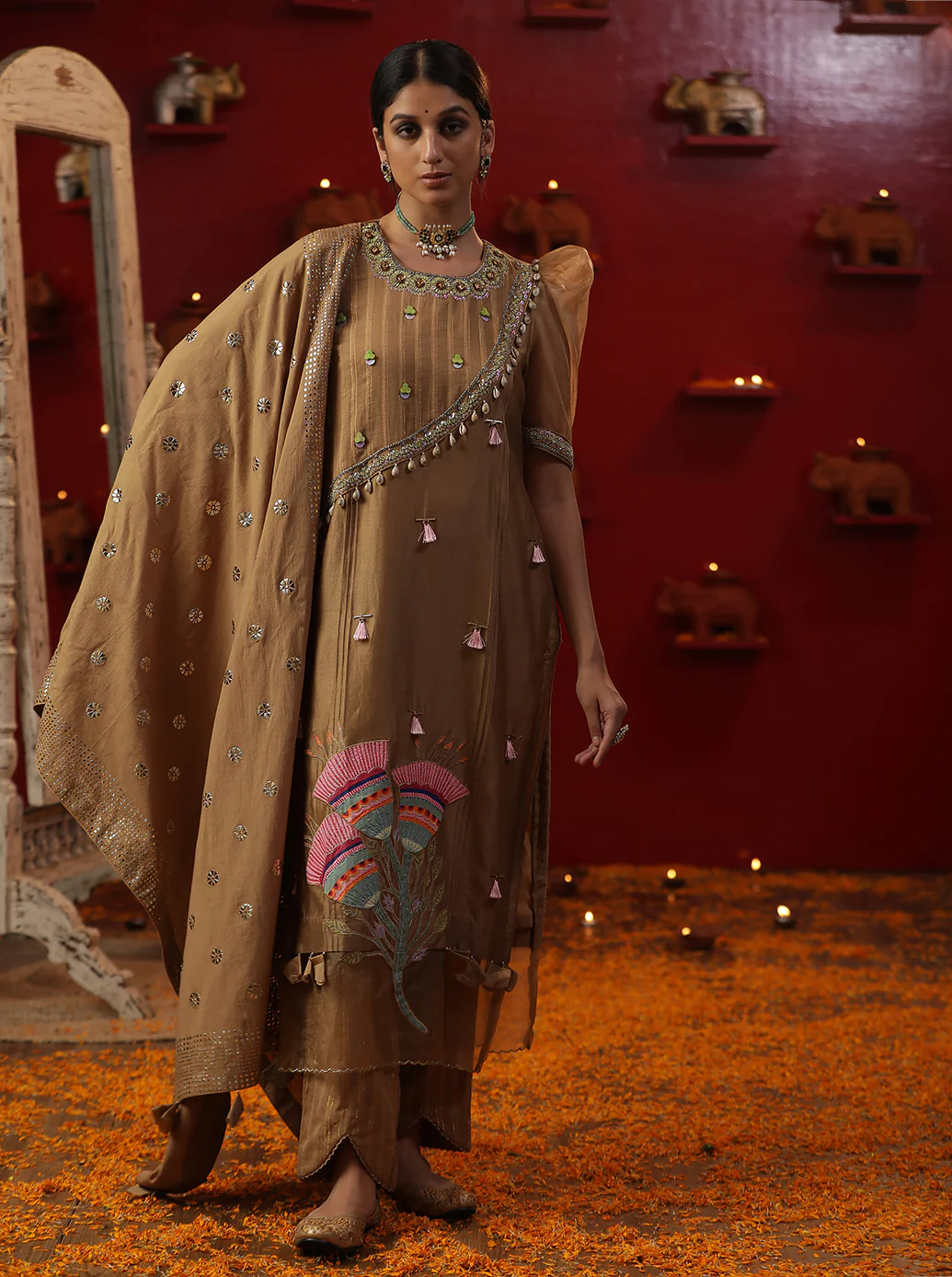 Gold Bell Handpainted Suit set - Image 5
