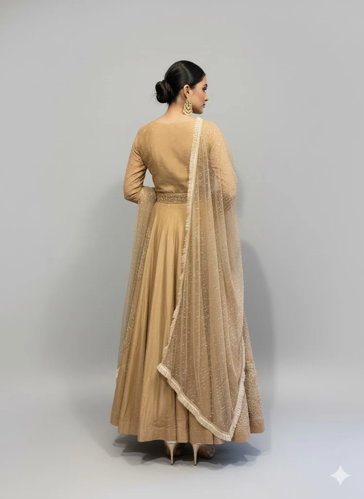 Golden Aura Anarkali Set - Image 3