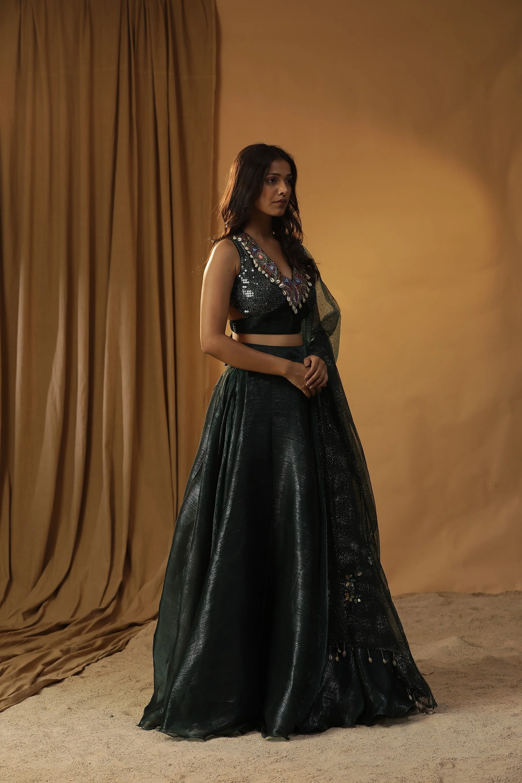 Green organza legenga set - Image 2