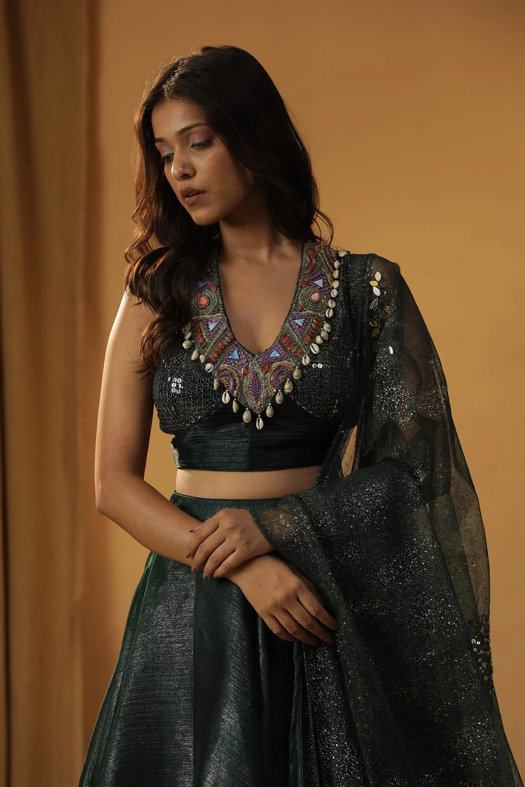 Green organza legenga set - Image 3
