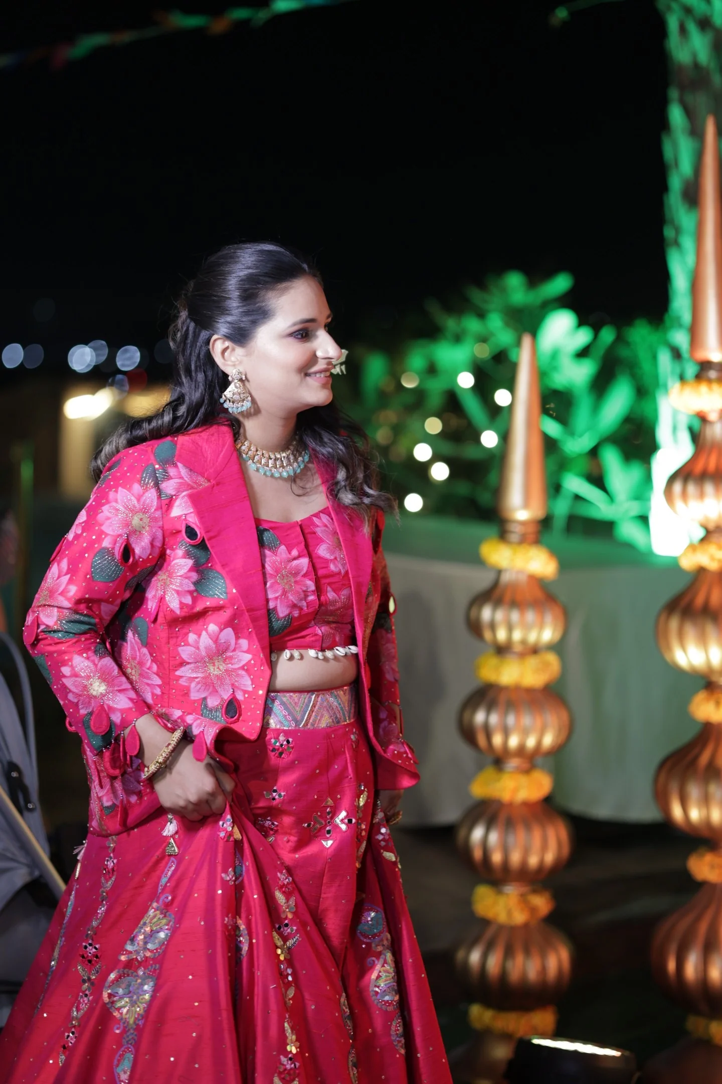 Hot Pink Ashwemegha Lehnga Set - Image 5
