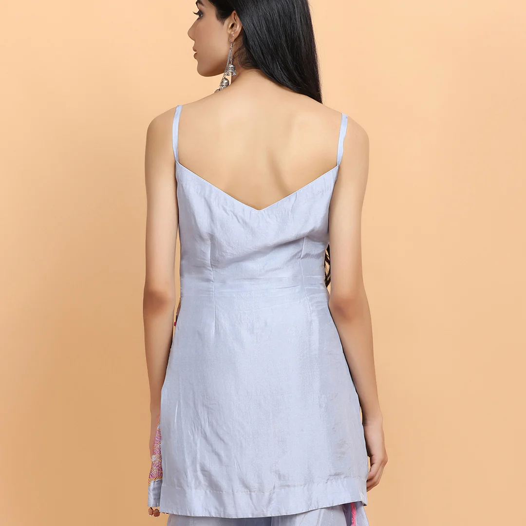 Ice Blue Silk Garara Set - Image 5