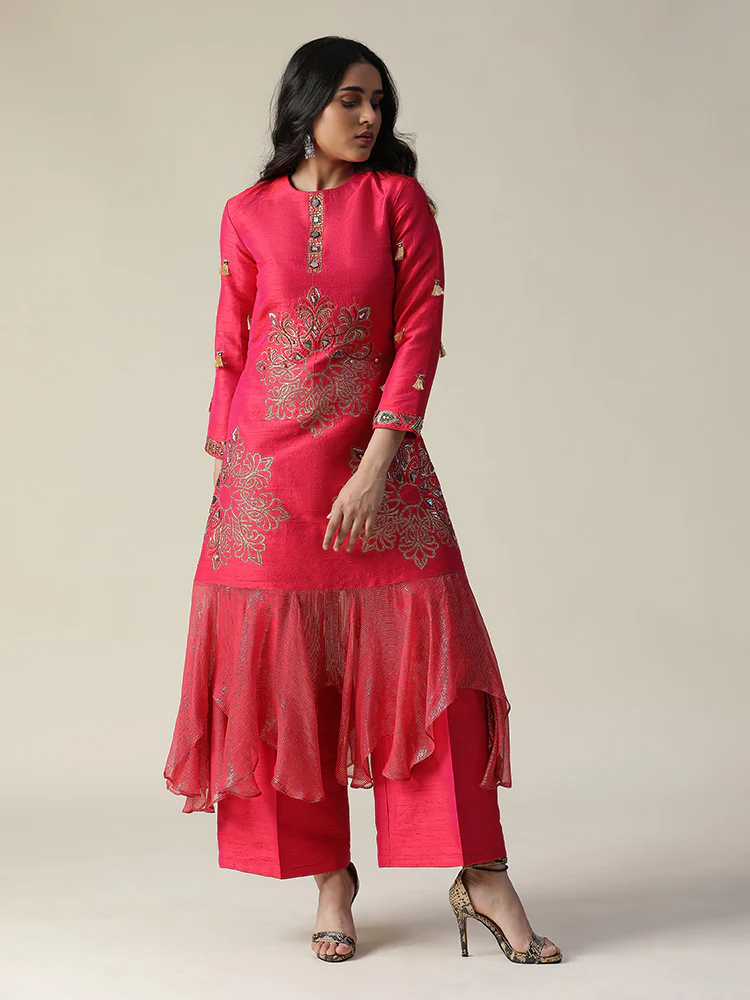 La rosa raw silk tunic set - Image 3
