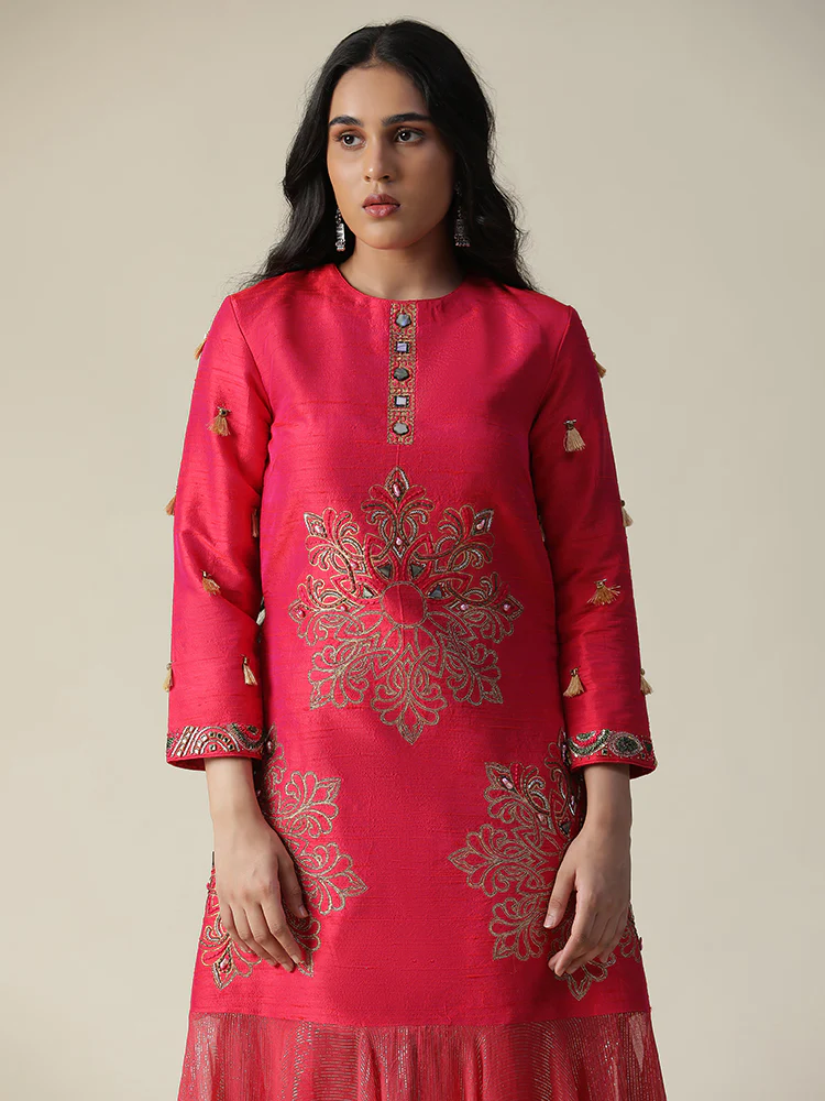 La rosa raw silk tunic set - Image 4