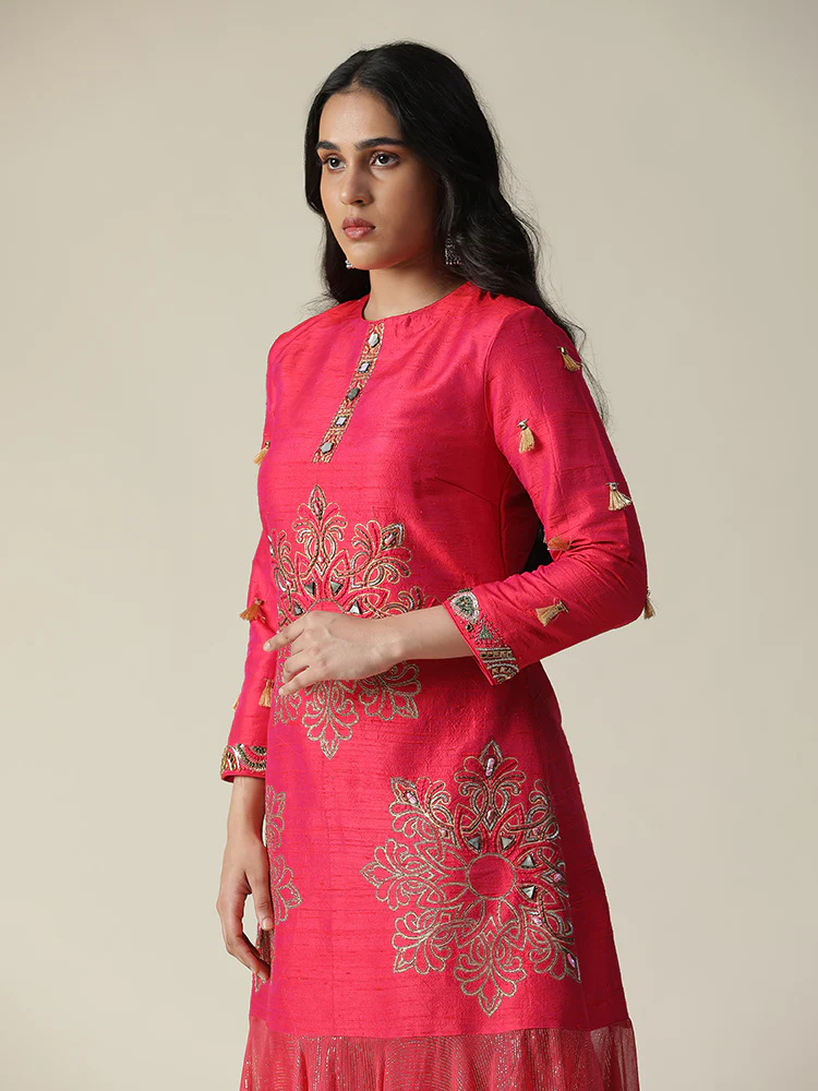 La rosa raw silk tunic set - Image 5