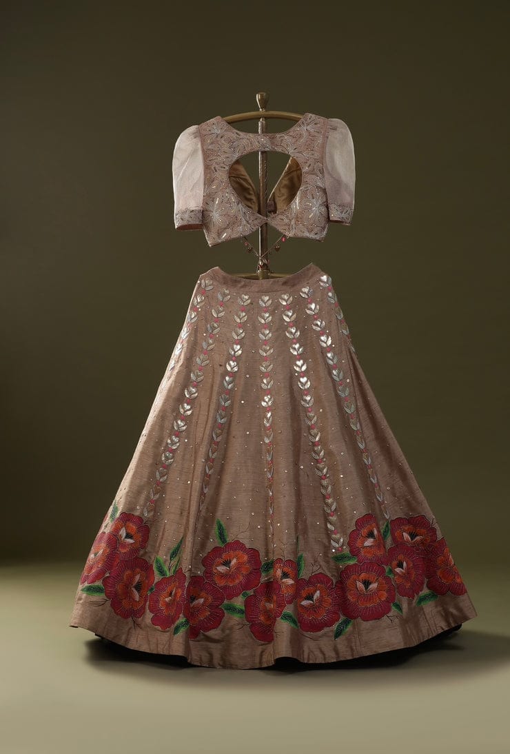 Leopard handpainted lehenga set - Image 4