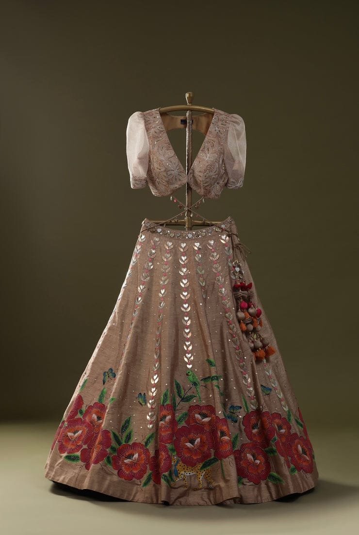 Leopard handpainted lehenga set - Image 5