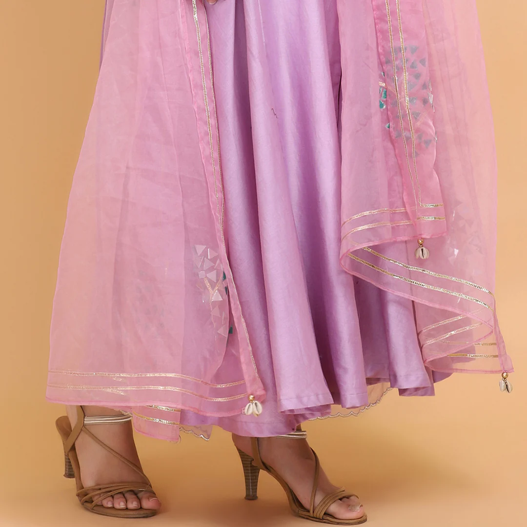 Lilac angrakha suit set - Image 6