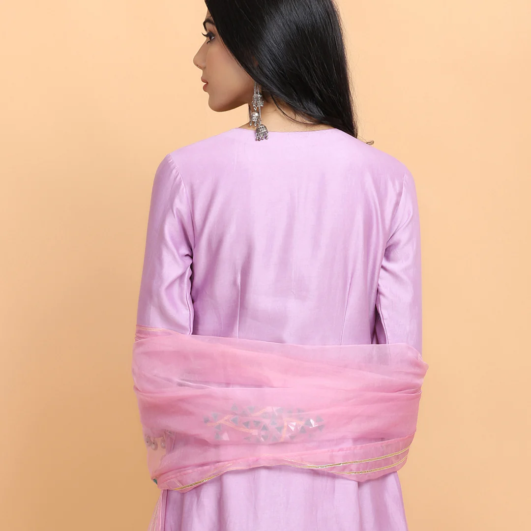 Lilac angrakha suit set - Image 7