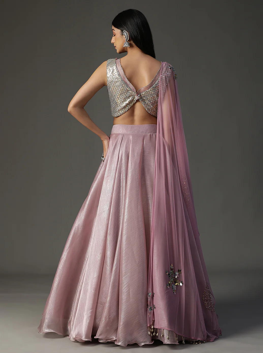 Lilac organza lehnga set - Image 6