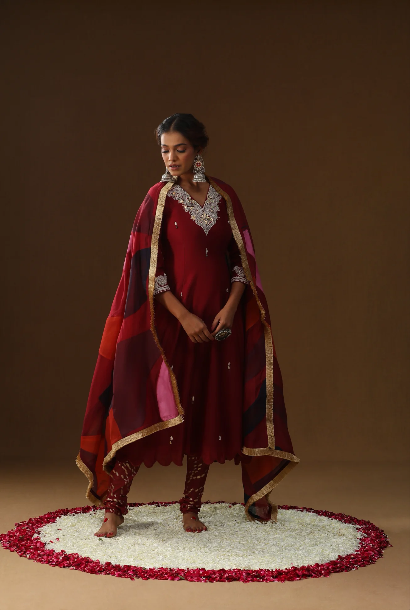 Mehroon custom letter handpainted kurta set - Image 4
