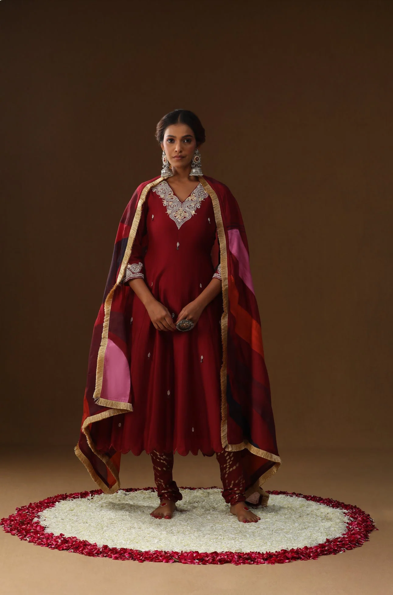 Mehroon custom letter handpainted kurta set - Image 7