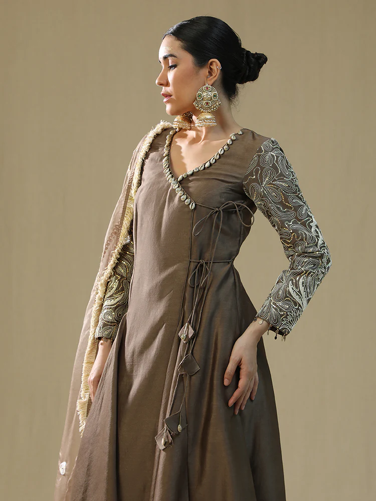 Mocha angrakha suit set - Image 4