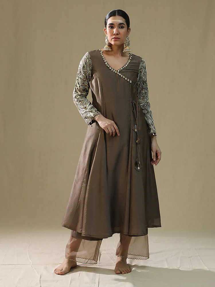 Mocha angrakha suit set - Image 5