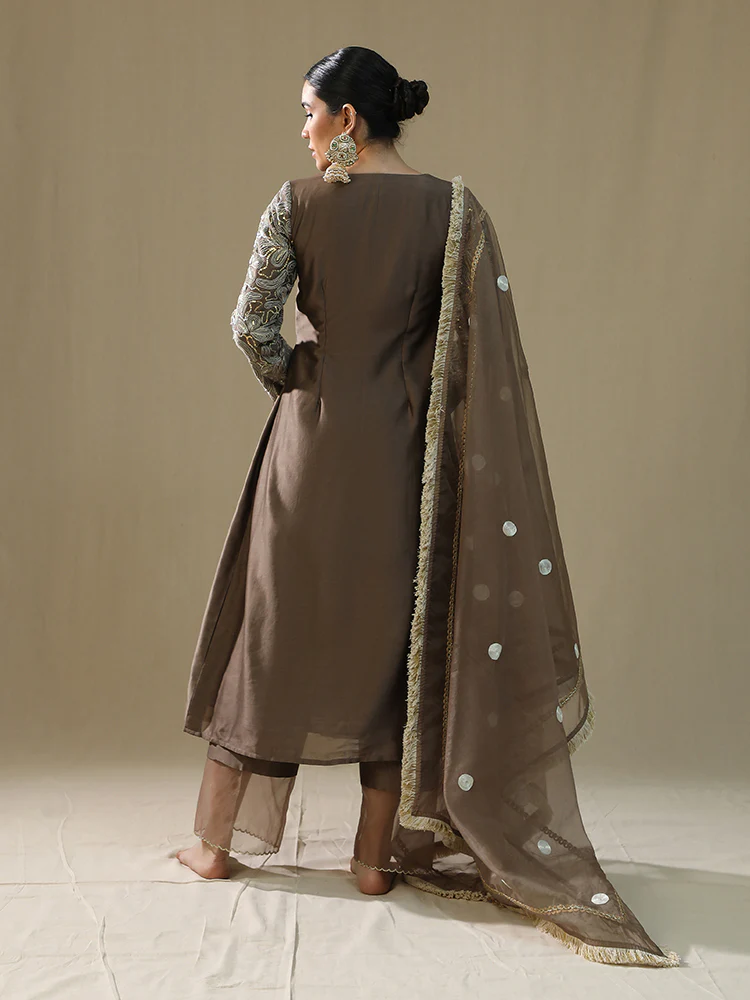 Mocha angrakha suit set - Image 6