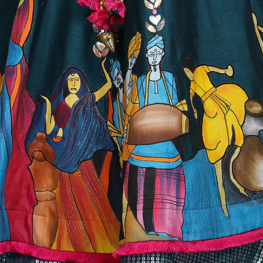 Kashmeera Shah in modern baraat handpainted lehenga set - Image 4