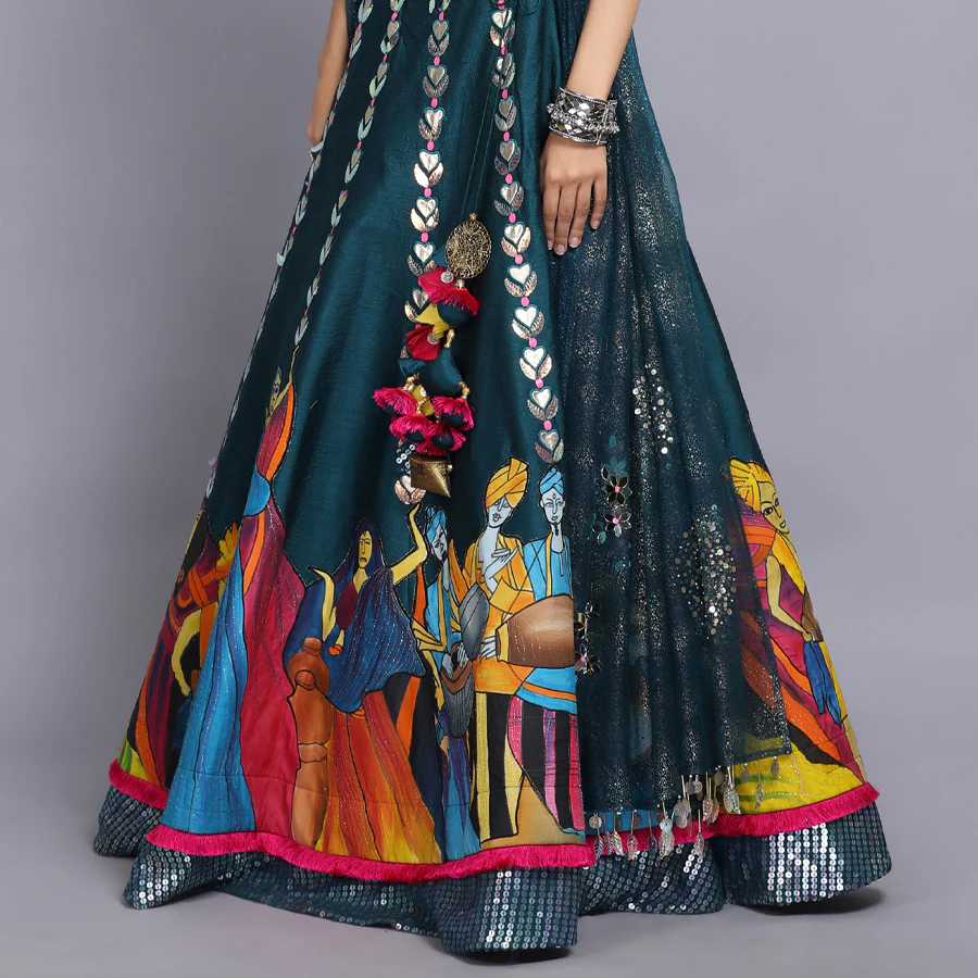 Kashmeera Shah in modern baraat handpainted lehenga set - Image 6