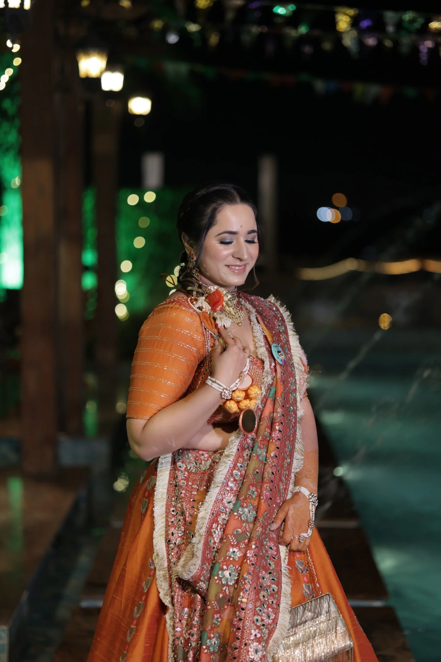 Modern Baraat Lehnga In Burnt Orange - Image 4
