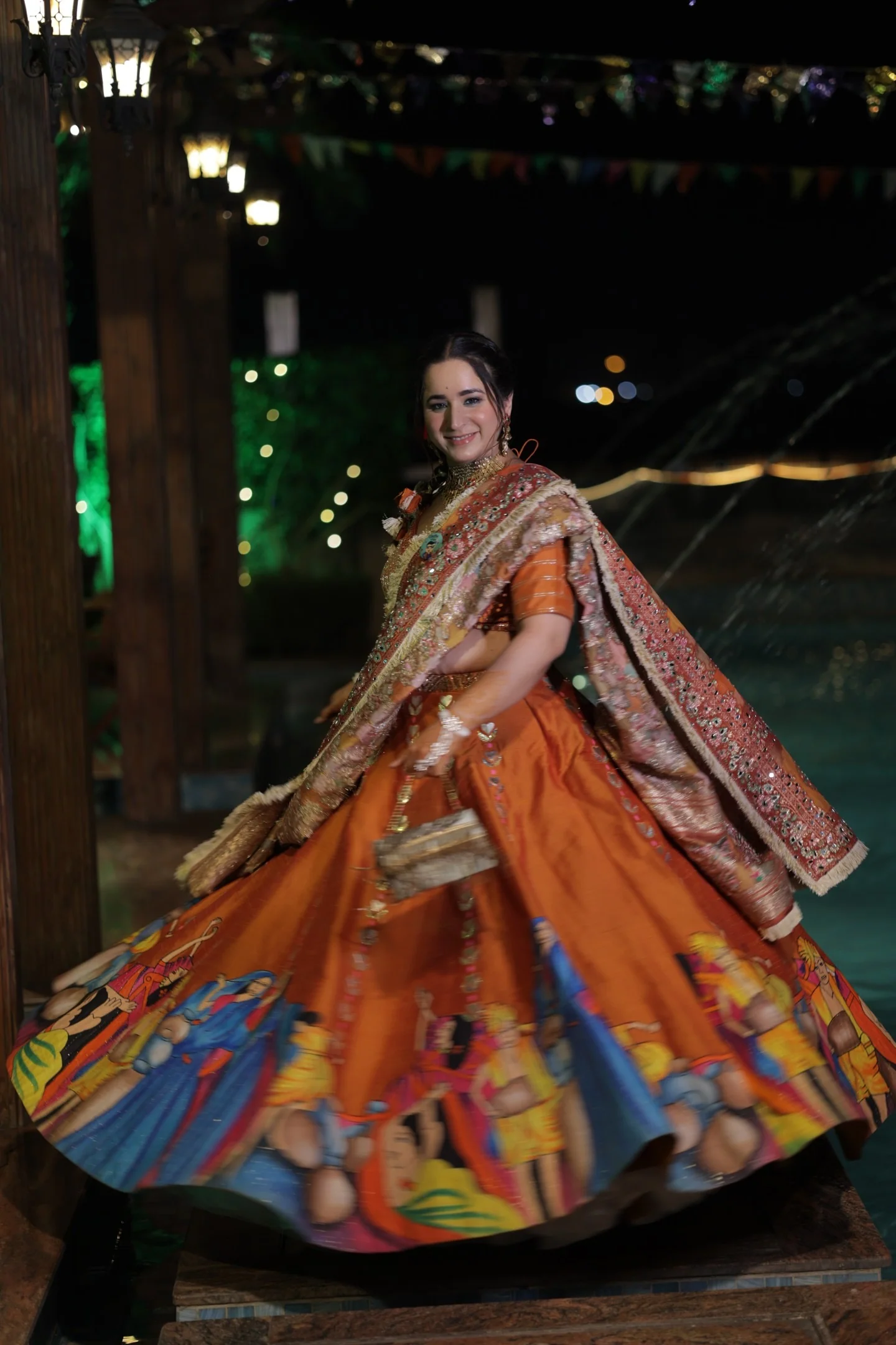 Modern Baraat Lehnga In Burnt Orange - Image 6
