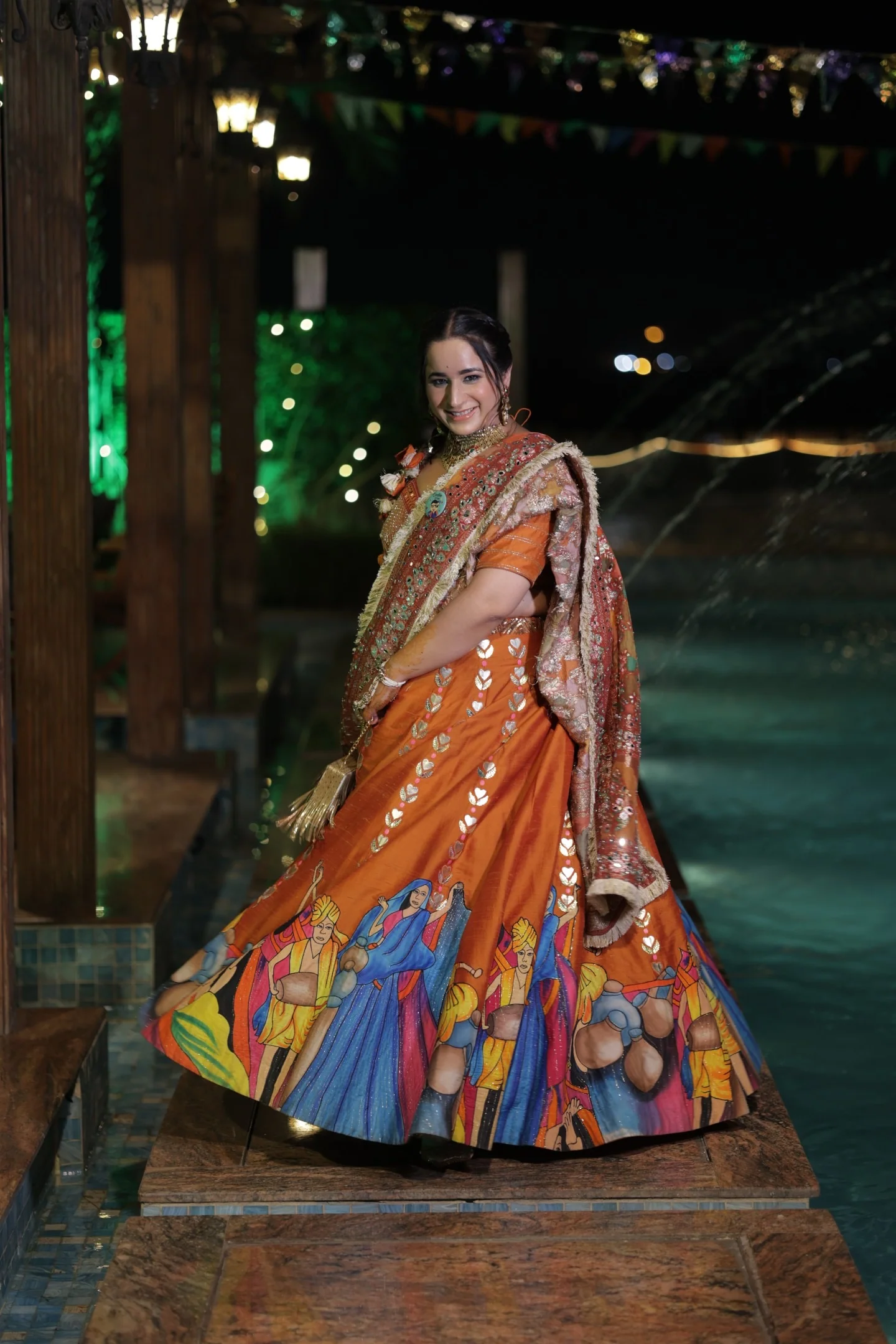 Modern Baraat Lehnga In Burnt Orange - Image 8