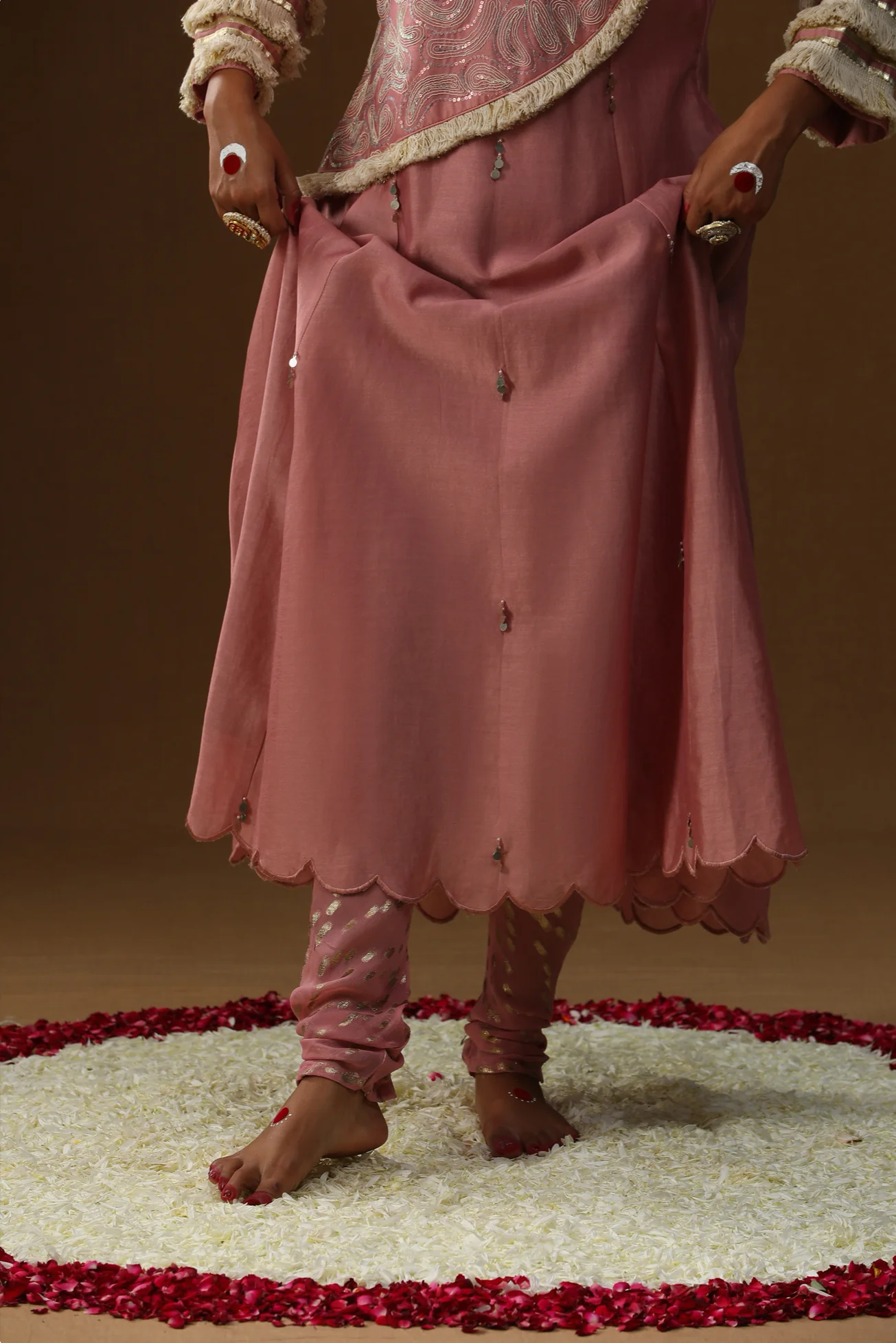 Old rose handpainted suit set - Image 3