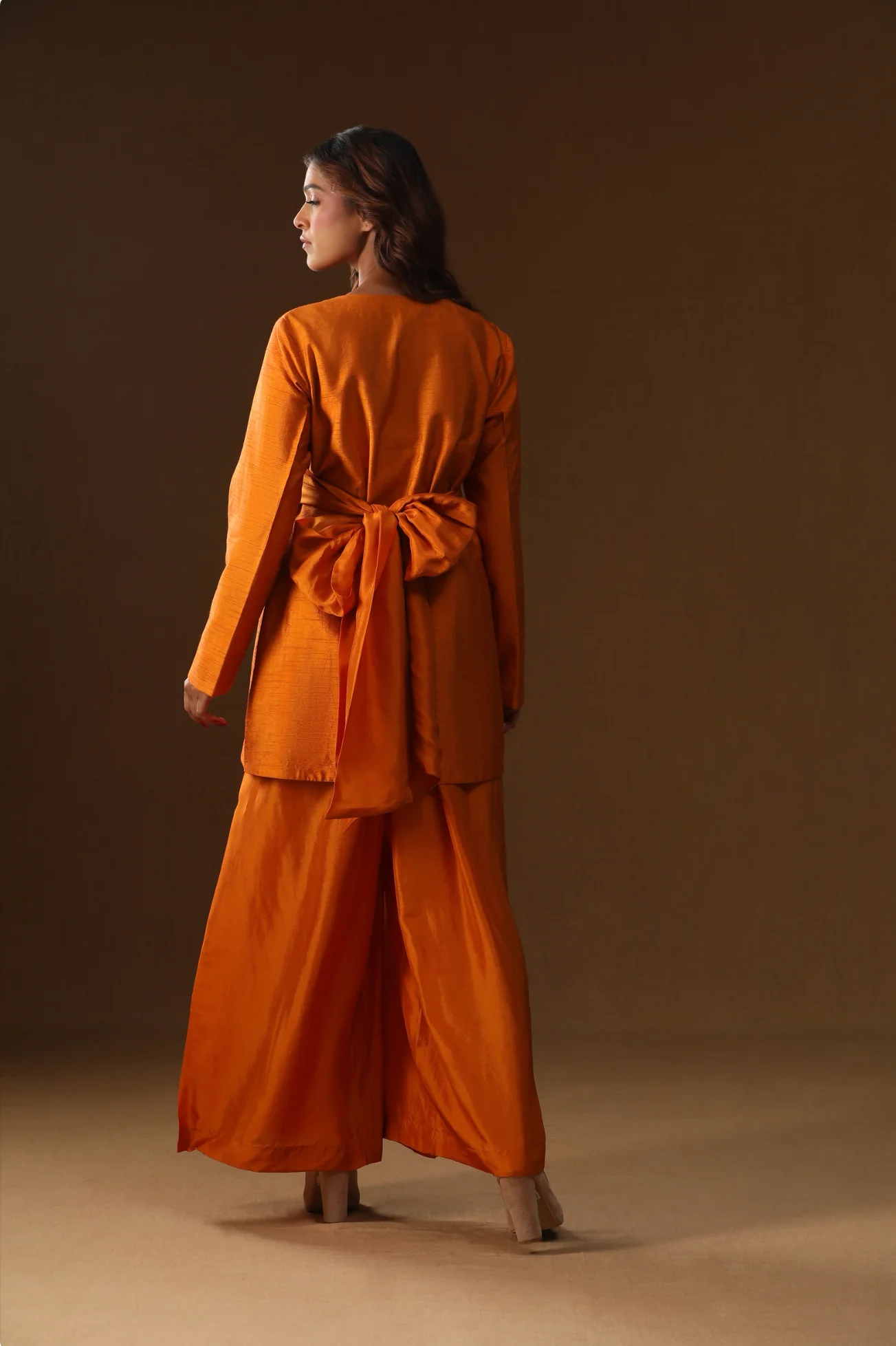 Orange black lady coord set - Image 3
