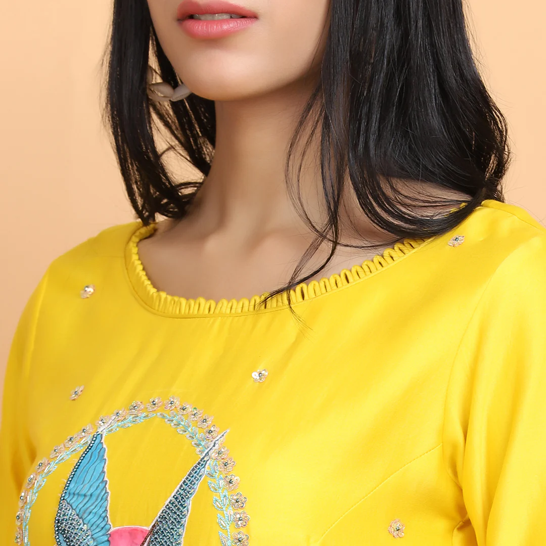 Parrot chanderi suit set - Image 3