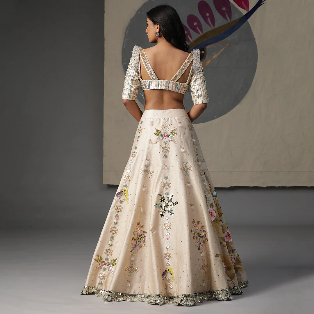 Pearl hand painted lehenga - Image 4