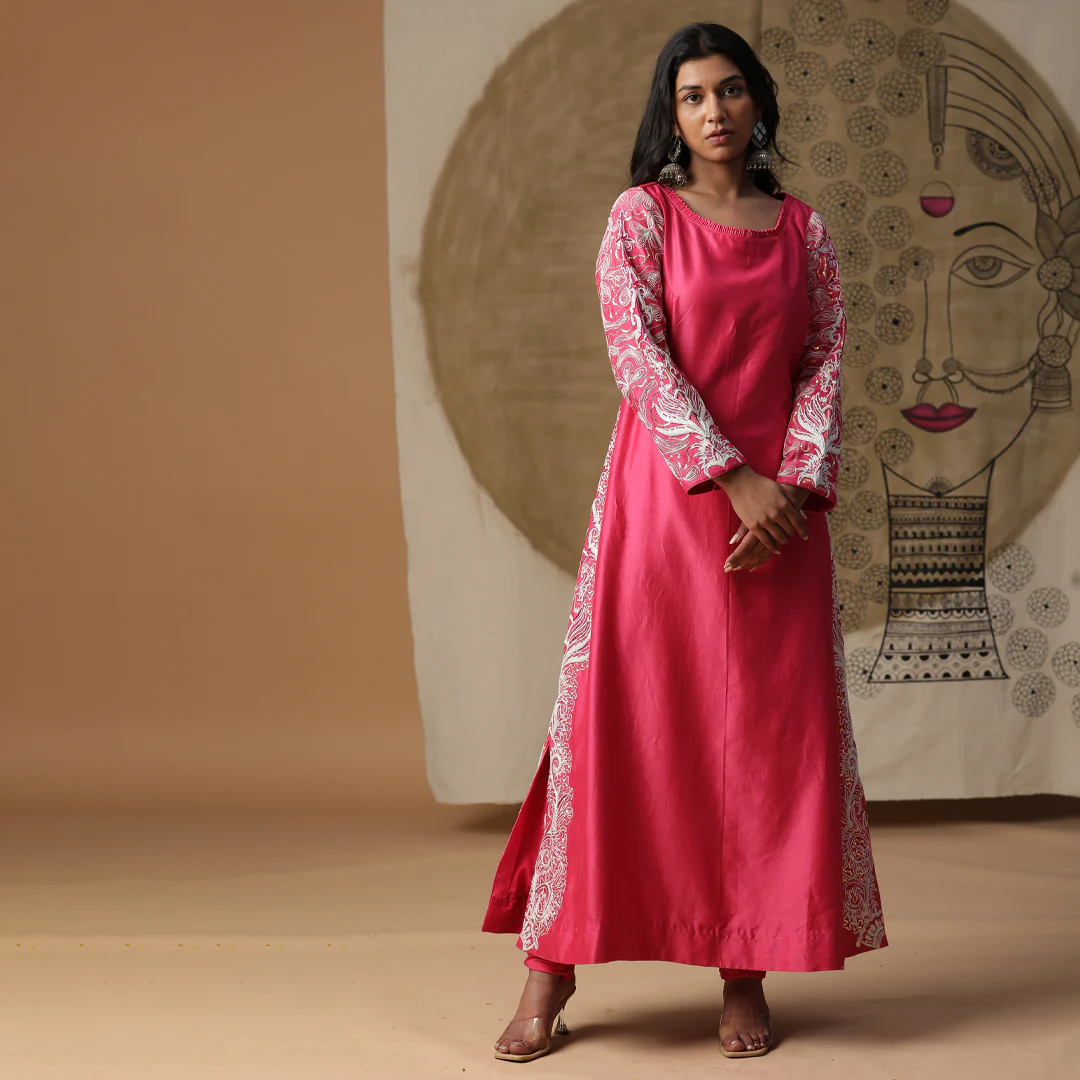 Pink A line kurta set