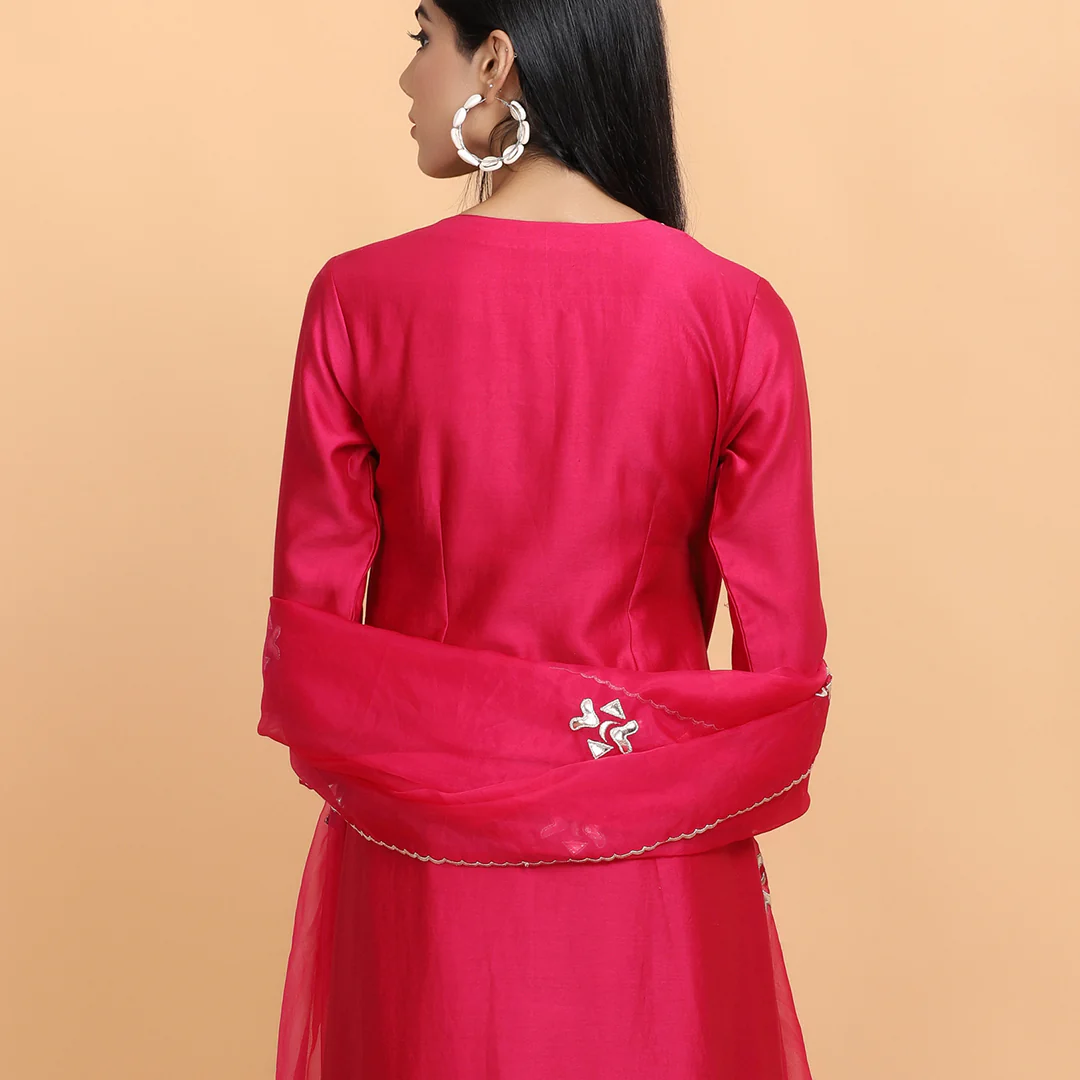 Bhagyashree in pink angrakha suit set - Image 4