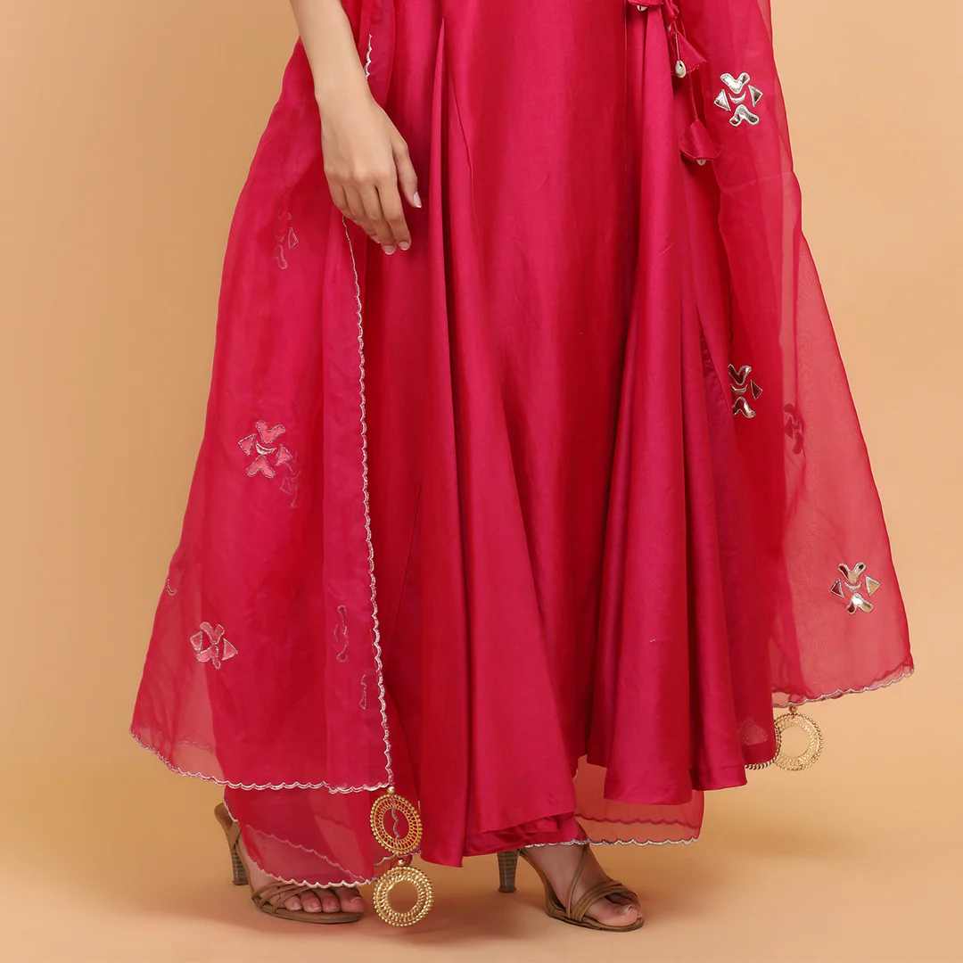 Bhagyashree in pink angrakha suit set - Image 6