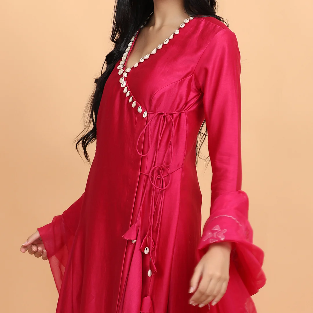 Bhagyashree in pink angrakha suit set - Image 7