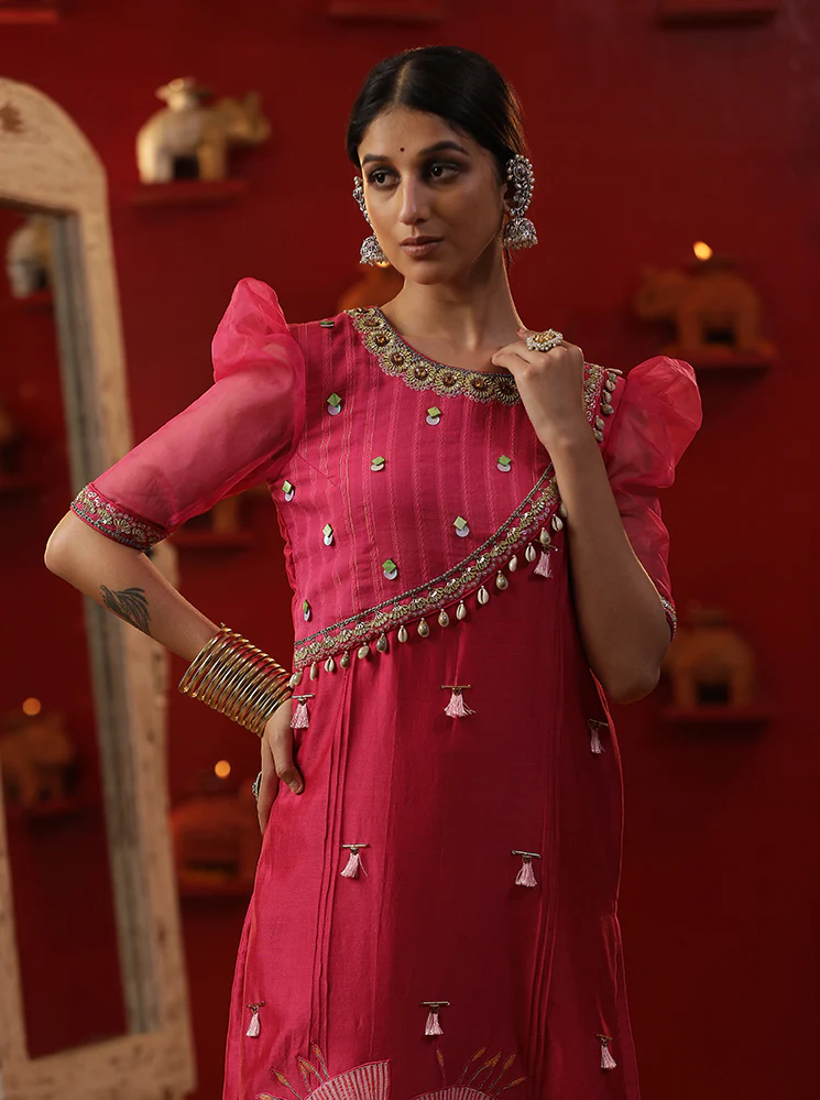 Pink bell handpainted suit set