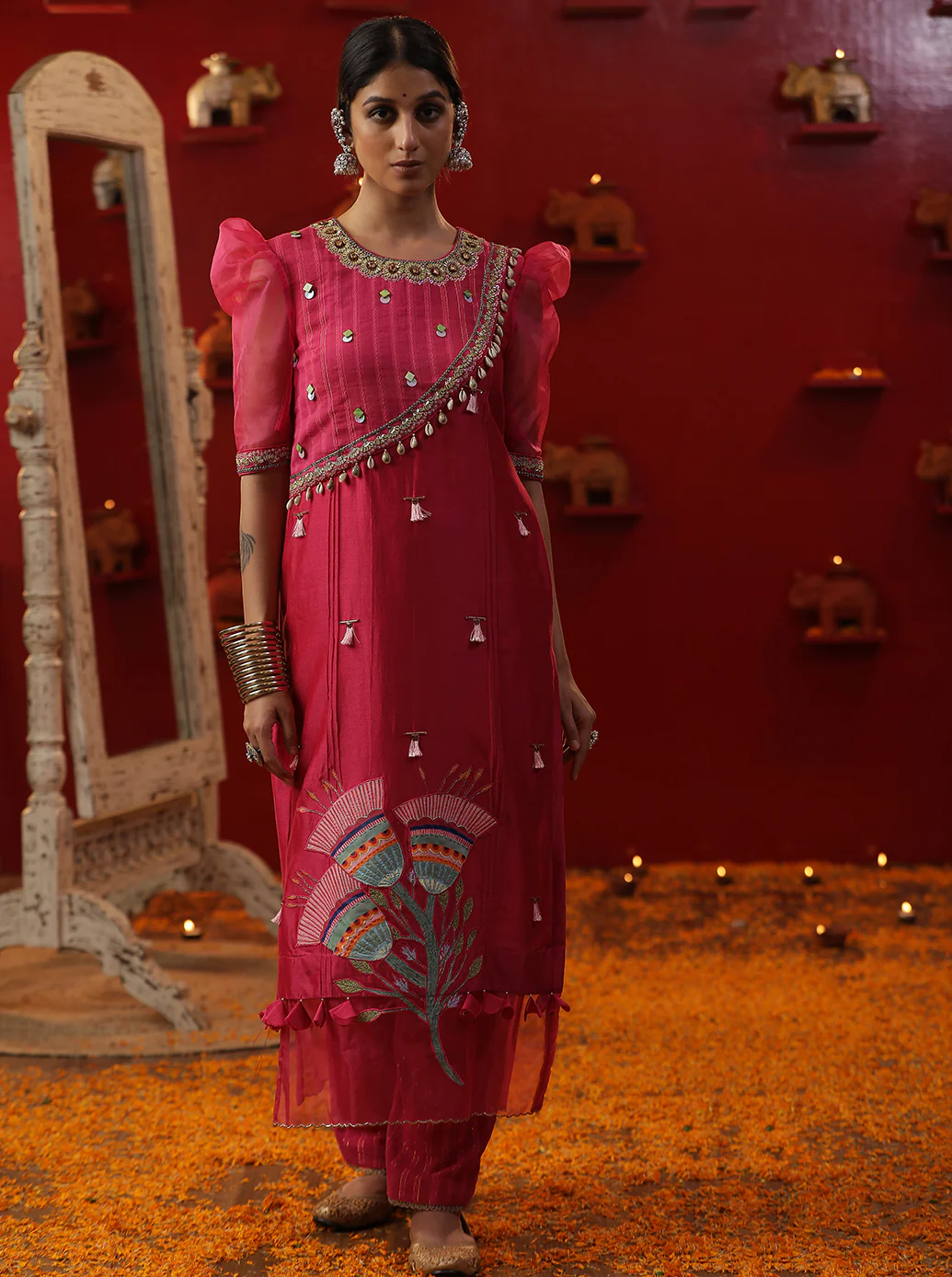 Pink bell handpainted suit set - Image 2